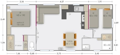 MOBIL-HOME RAPIDHOME PREMIUM 2 bedrooms - 33 m2 + terrace — 4