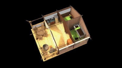 TENTE VICTORIA 2 bedrooms - 30 m2 + terrace — 3