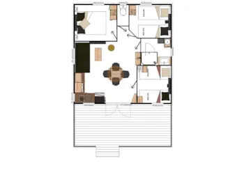 Mietunterkunft - Chalet Sesame - Camping Le Montet d'Oléron