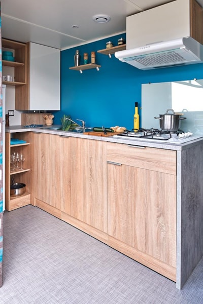 Mobil-home Confort 34m² (3 bedrooms) - 1 shower room - Semi-covered terrace