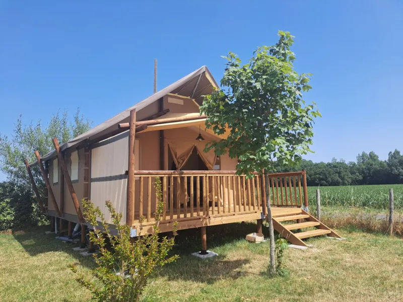 Lodge Toilé Confort 25M² (2 Chambres) - Avec Sanitaires - Terrasse Couverte