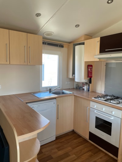 Mobil Home Premium 41m2 (3 bedrooms) + 2 bathrooms + air conditioning + covered terrace + dishwasher