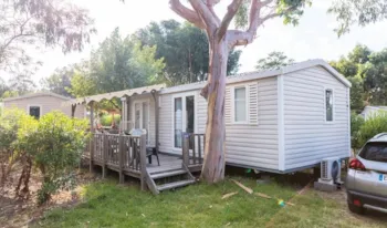 Mietunterkunft - Mobilheim Comfort - Model Xl - 2 Schlafzimmer - 34M² - Erhöhte Terrasse -  Klimaanlage - Camping Kalliste