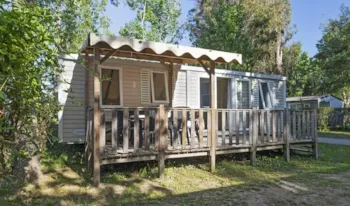Mietunterkunft - Mobilheim Comfort - Model Xl - 3 Schlafzimmer - 34M² - Erhöhte Terrasse -  Klimaanlage - Camping Kalliste