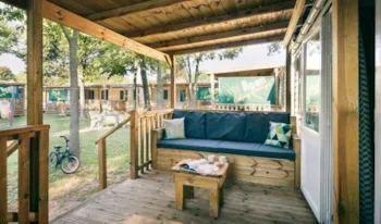 Mietunterkunft - Mobilheim Comfort - 3 Schlafzimmer - 32M² - Terrassenlounge - Klimaanlage - Camping Kalliste
