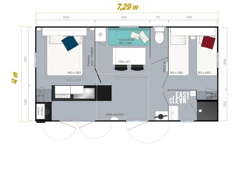 Mobil-Home Confort 26M² 2 Chambres + Tv