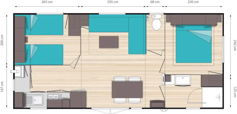 Mobil-Home Standard 23M² 2 Chambres
