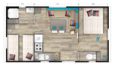 Mobil-home Confort 31m² 2 bedrooms + TV
