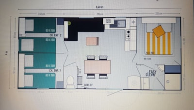 Mobile-home Confort 34m² 3 bedrooms + TV