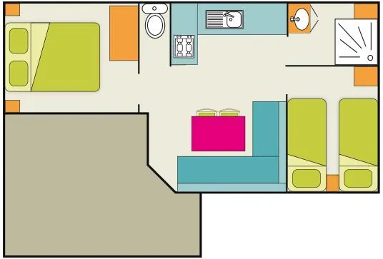 Mobil-Home Oasis Ti Confort 2 Chambres 26M²