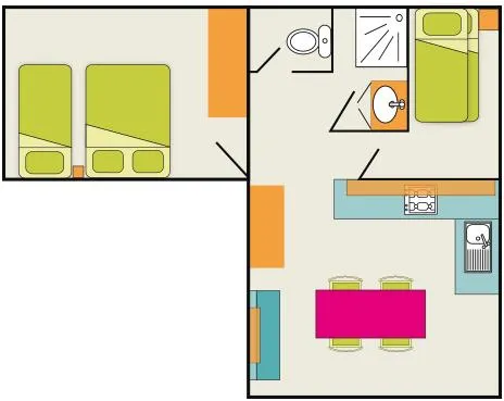 Gîte N°2 Chambres 41M²