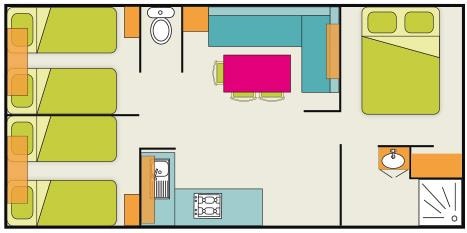 Mobil-Home Eldorado Confort 3 Chambres 30M²