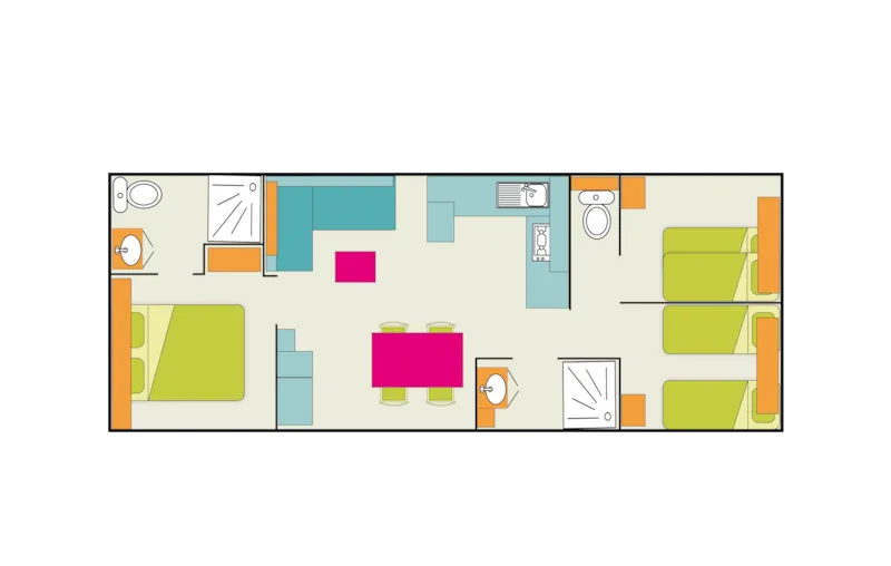 Mobil-Home Privilège 3 - 37M² 2 Salles De Bain Avec Spa