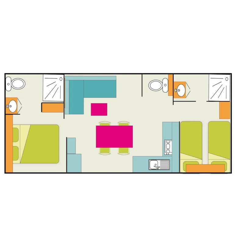 Mobil-Home Privilège 2 - 32M² 2 Salles De Bain