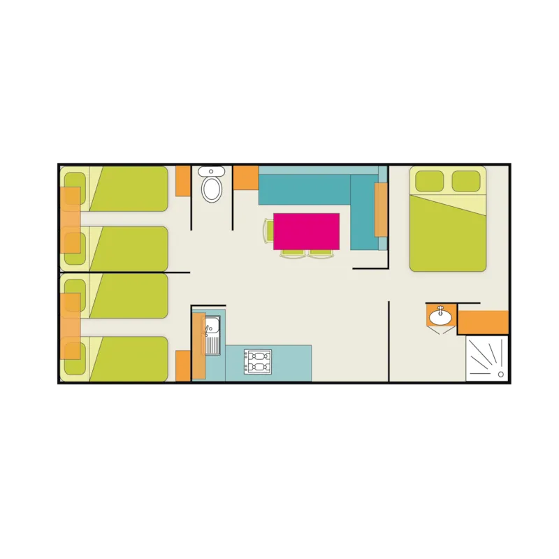 Mobil-Home Eldorado Confort 3 Chambres 30M²