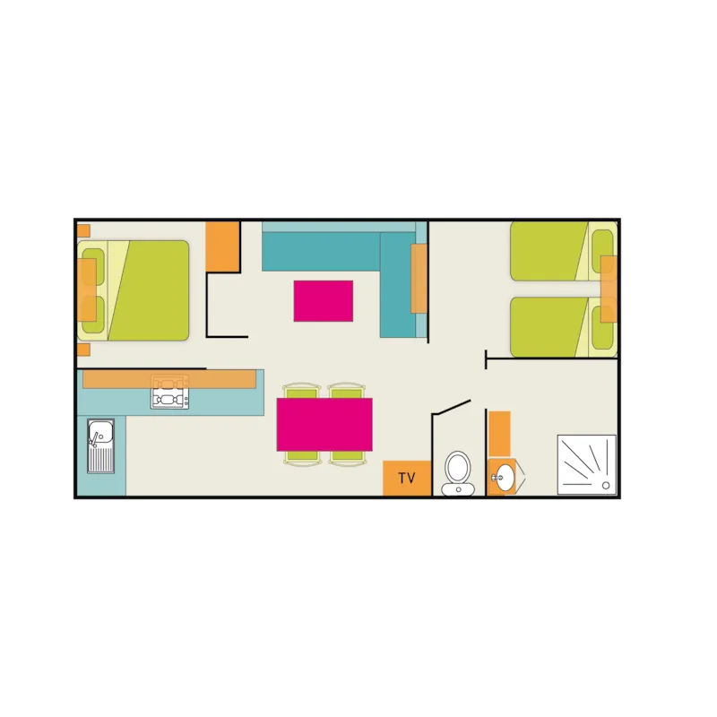 Mobil-Home Olympe Confort+ 2 Chambres 30 M²