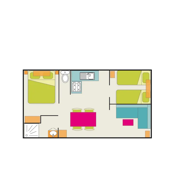 Mobil-Home Oasis Confort+ 2 Chambres 26 M²