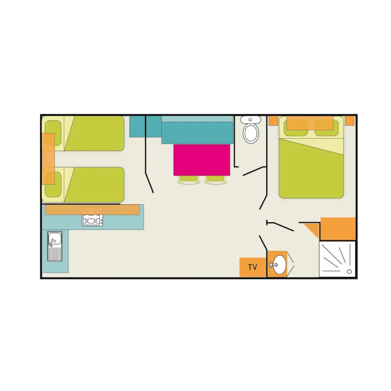 Mobil-Home Oasis Confort 2 Chambres 26M²