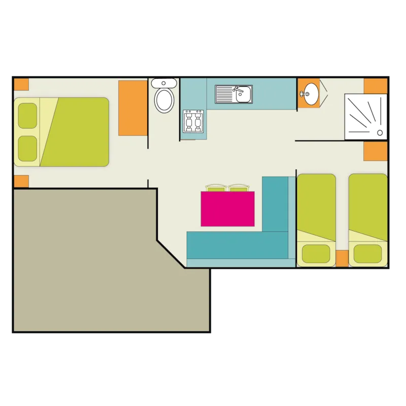 Mobil-Home Oasis Ti Confort 2 Chambres 26M²