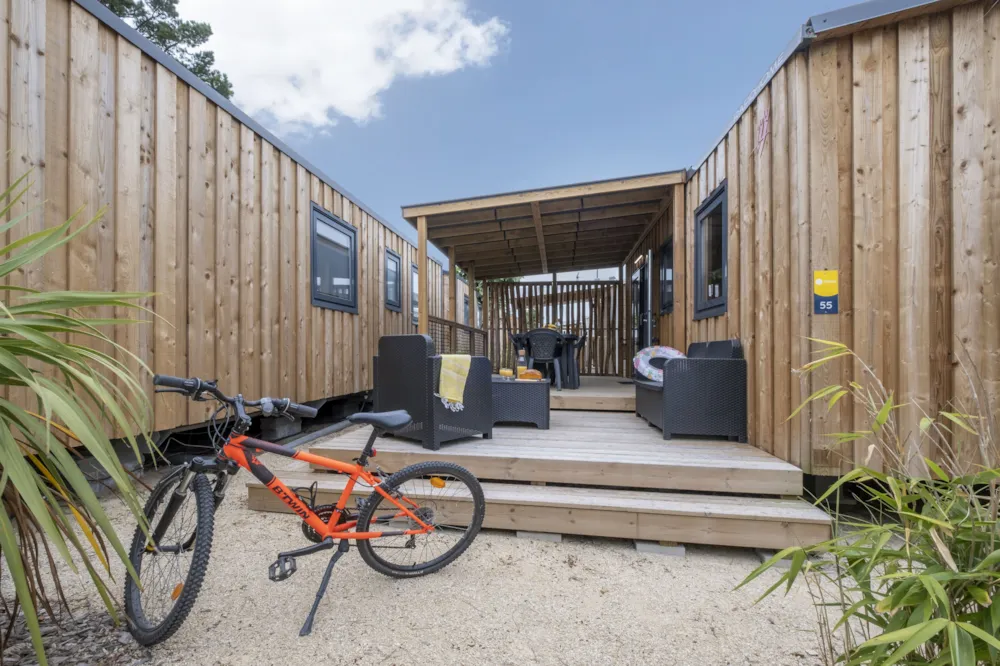 Location - Mobil-Home Cabane Prémium Clim 2Chambres 25M² - Camping La Parée du Both