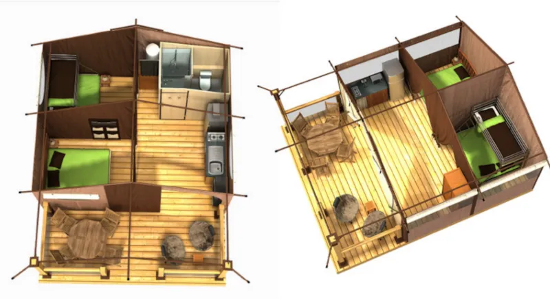 Lodge 2 Chambres / Salles De Bain / Wc / Cuisine