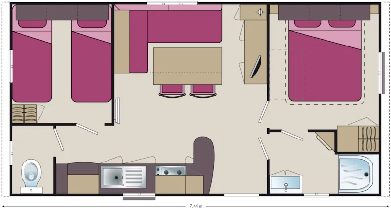 Mobil Home 2 Chambres Premium Idéalement Situé Dans Un Cadre Verdoyant Naturel Et Piéton.
