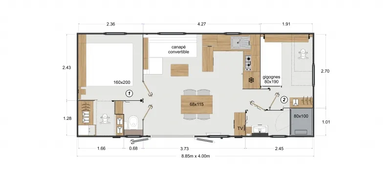 Cottage  Avec Terrasse  2 Ch/ 1 Sdbb  Au Domaine  Du Perche Bellêmois