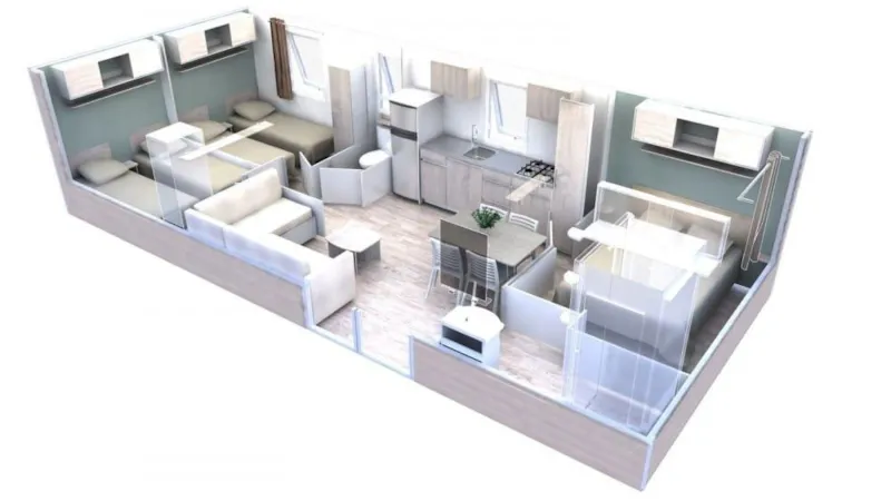 Mobil Home Vip Neuf Climatise, 3 Ch, Calme Et Tranquillité Assurés, Terrasse Couverte Et Semi-Fermée