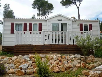 Mietunterkunft - Mobilheim Confort 3 Zimmer Klimaanlage + Tv - Camping Le Bois de Pins
