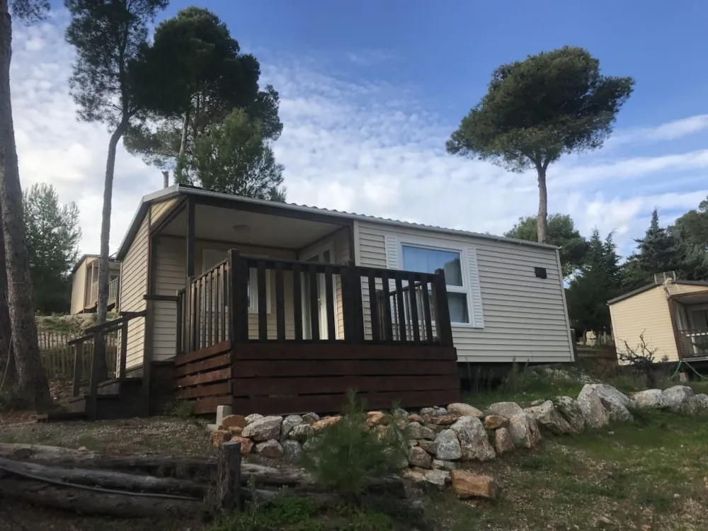 Mietunterkunft - Mobilheim Confort 2 Zimmer Klimaanlage + Tv - Camping Le Bois de Pins