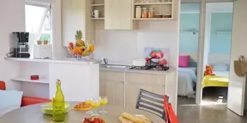 Mietunterkunft - Mobilheim Tv 4 Schlafzimmer + Überdachte Terrasse - Clico Chic - Camping Le Brandais