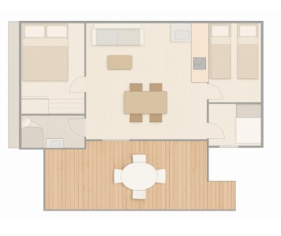 Mobile-home Comfort 2+ - 25m² - 2 bedrooms + air-conditioning