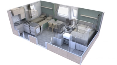 Mobile home Cottage 1 - 24m² - 2 bedrooms, air conditioning and television