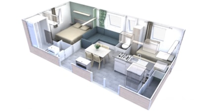 Mobile home Cottage 2+ - 29m² - 2 bedrooms,  air conditioning and television
