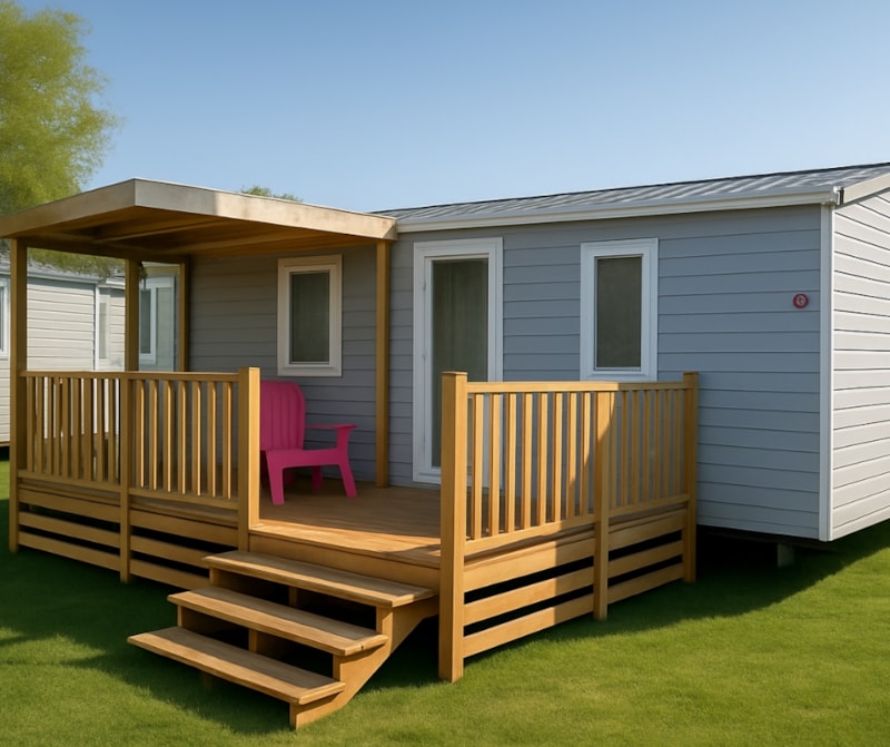 Mobil-home Cottage 2 - 27m² - 2 chambres, climatisation et télévision