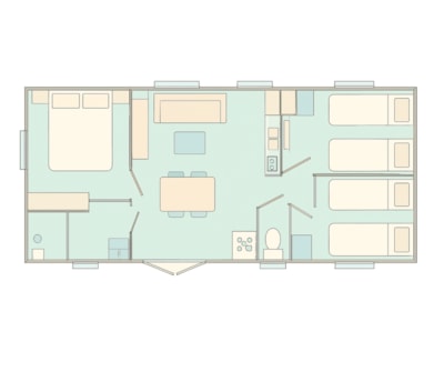 Mobile home Cottage 3 VIP - 33m² - 3 bedrooms,  air conditioning and luxury facilities