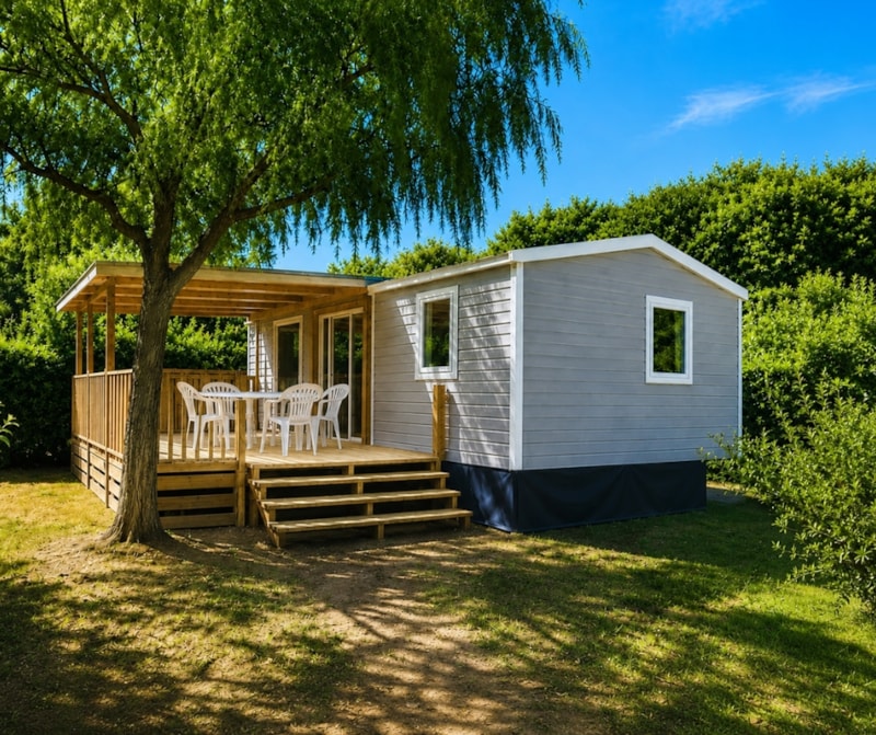 Stacaravan Cottage 1 - 24m² - 2 slaapkamers, airconditioning en televisie