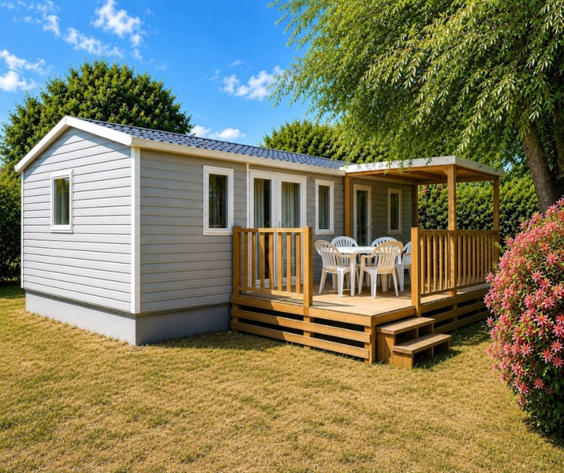 Stacaravan Cottage 3 - 33m² - 3 slaapkamers, airconditioning en televisie