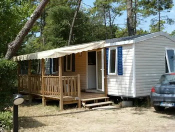 Mietunterkunft - Mobilheim 3 Zimmer Halbüberdachte Terrasse - Camping Les Samaras