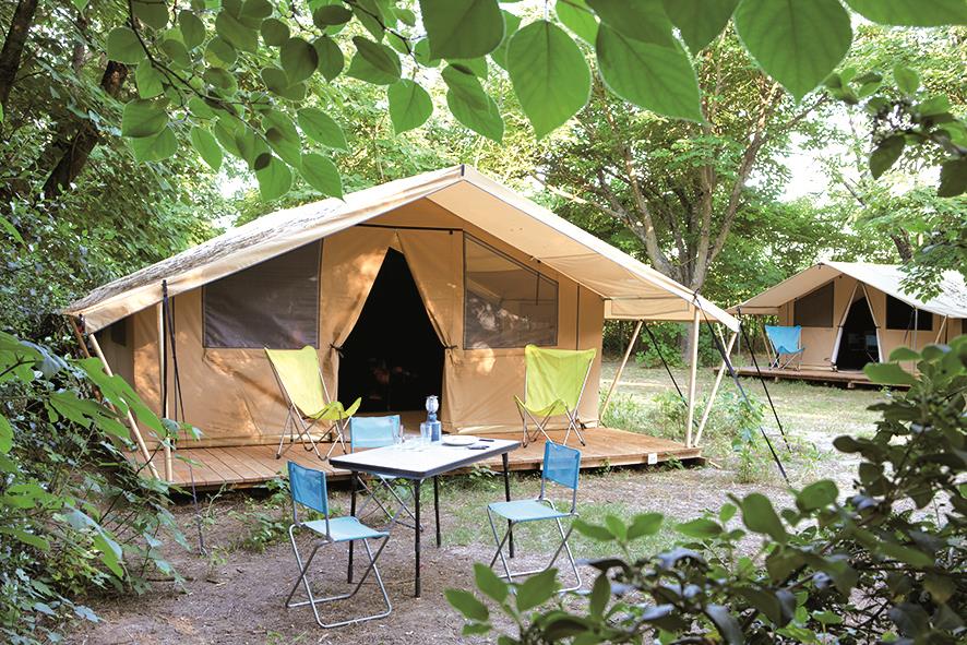 Location - Tente Toile Et Bois Classic V - Camping Huttopia Lac de Carcans