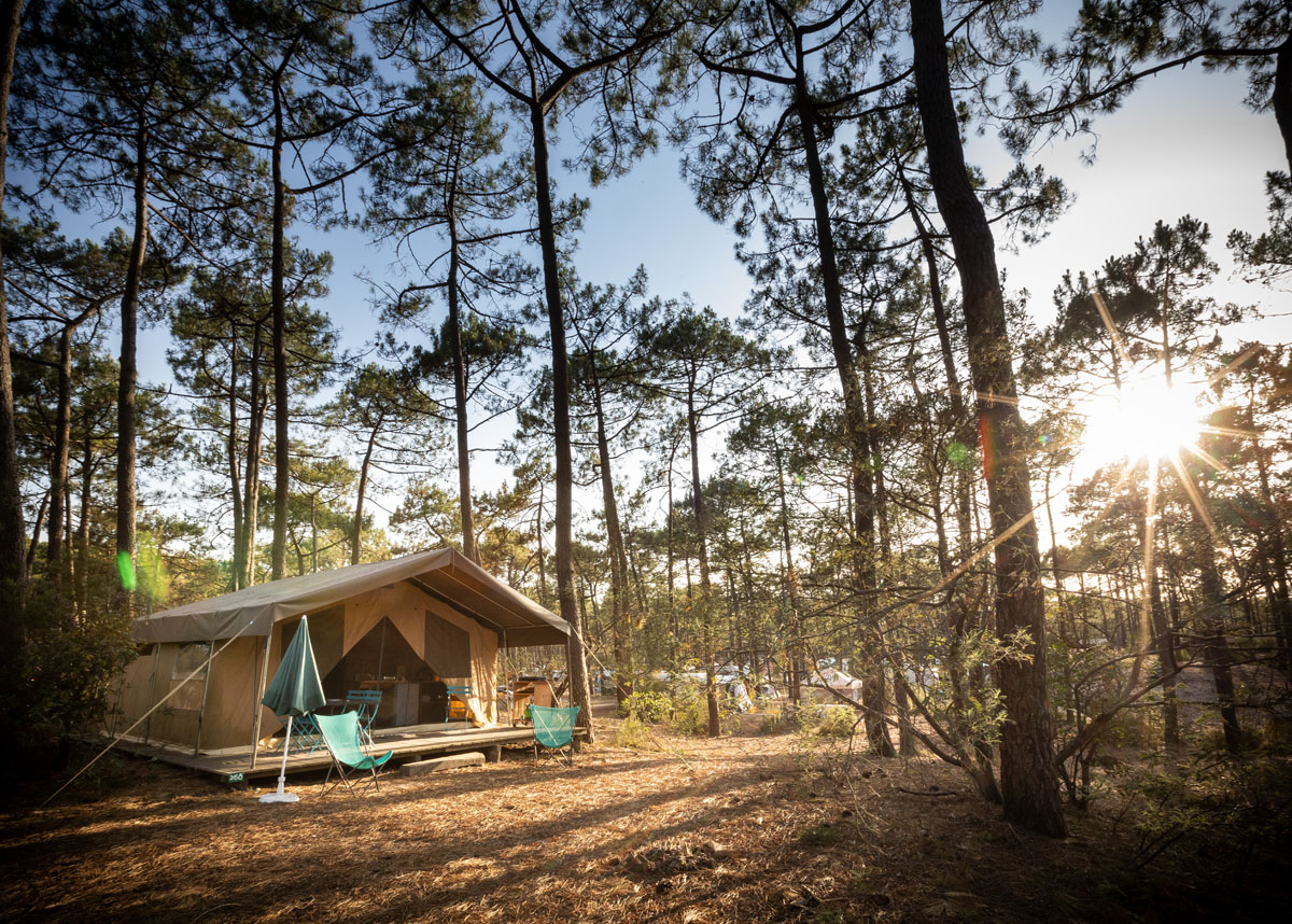 Location - Tente Toile & Bois Sweet - Camping Huttopia Lac de Carcans