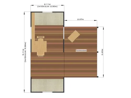 Huuraccommodatie(s) - Canvas En Houten Hut Gezellige Natuur - image n°10 - Les Chamberts camping et lodges