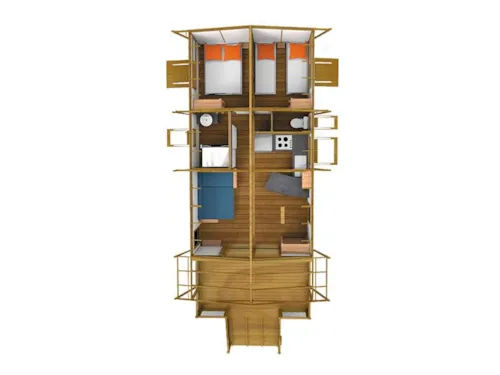 Huuraccommodatie(s) - Luxe Natuurlodge Met Uitzicht Op De Rivier Met Panoramisch Uitzicht - Luchtverfrissend - image n°6 - Les Chamberts camping et lodges