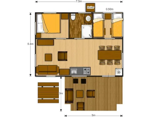 Huuraccommodatie(s) - Luxe Lodge Natuur Tent Met Uitzicht Op De Rivier - image n°8 - Les Chamberts camping et lodges