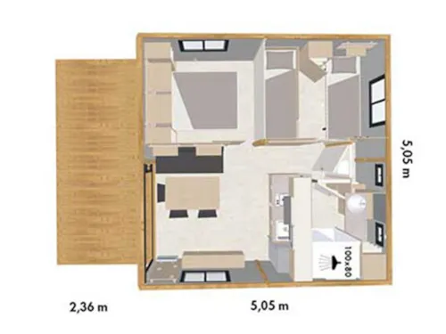 Accommodation - Drôme River Nature Chalet - Air-Conditioned - image n°3 - Les Chamberts camping et lodges