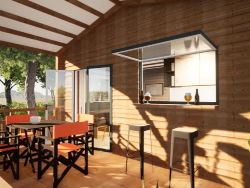 Mietunterkunft - Klimatisiertes Premium-Chalet Sésame - image n°5 - Les Chamberts camping et lodges