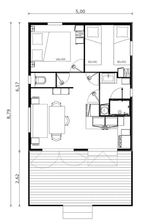 Mietunterkunft - Klimatisiertes Premium-Chalet Sésame - image n°3 - Les Chamberts camping et lodges