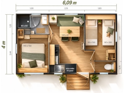 Comfortable 2-bedroom cottage - Air-conditioned