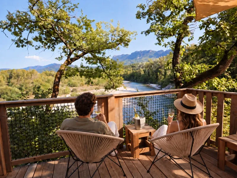 Chalet De Luxe Mimosa Surplombant La Rivière Avec Avec Vue Panoramique - Climatisé