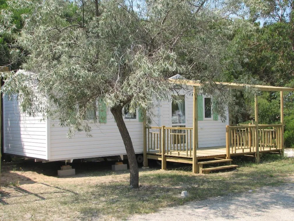 Mietunterkunft - Mobilheim Levant 30M² (3 Zimmer) Überdachte Terrasse - Camping Rives des Corbières